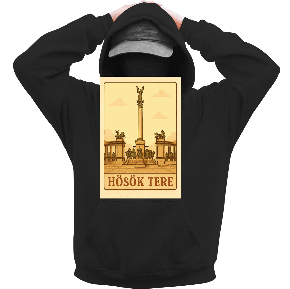 Kapucnis belebújós pulóver