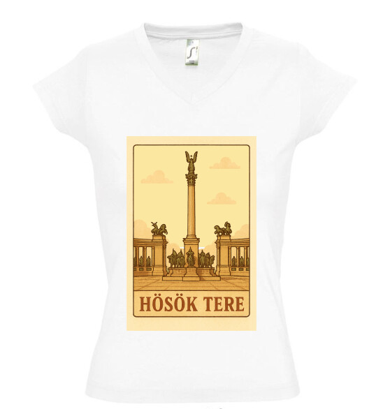 Női V nyakú póló