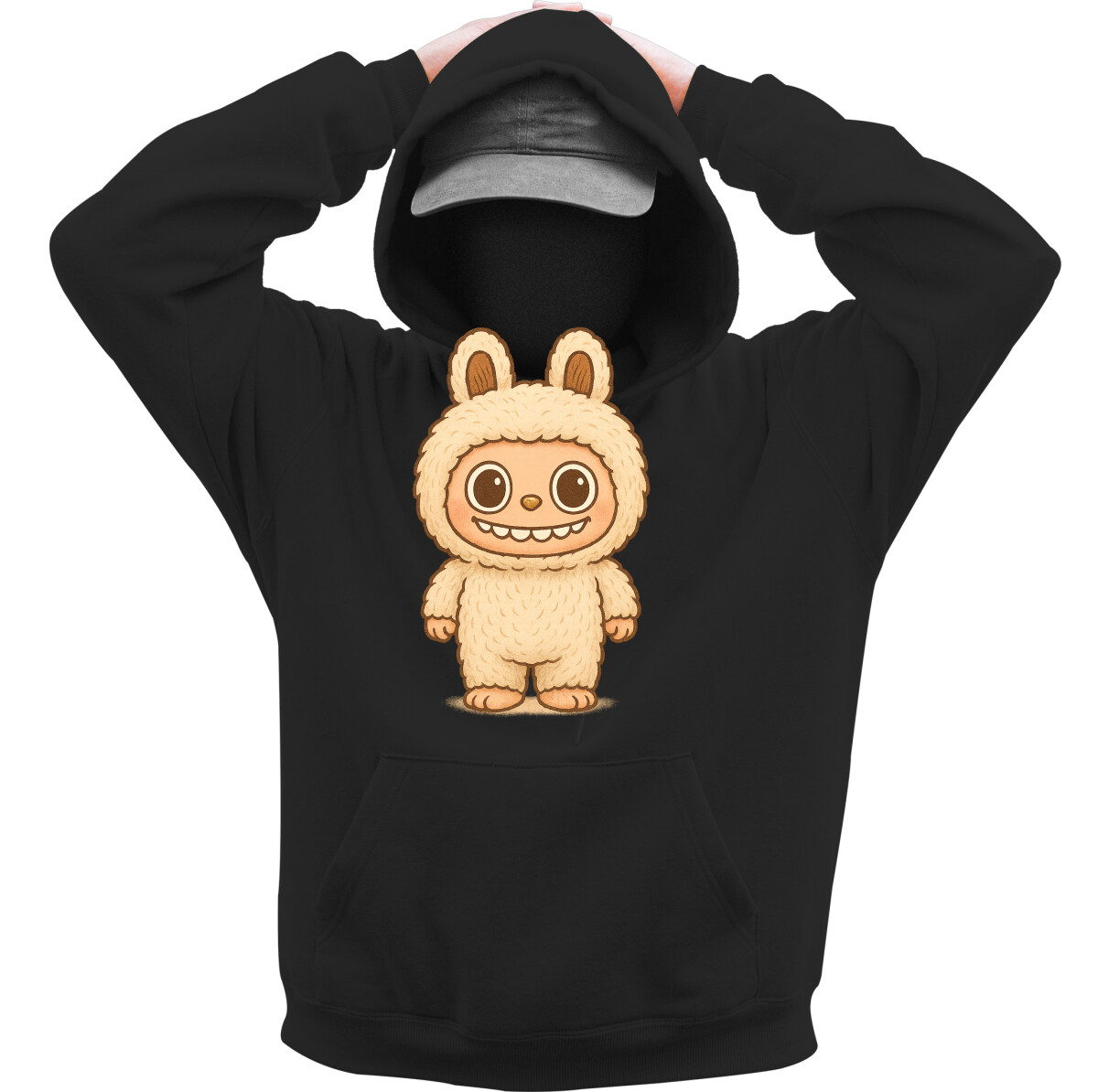 Kapucnis belebújós pulóver