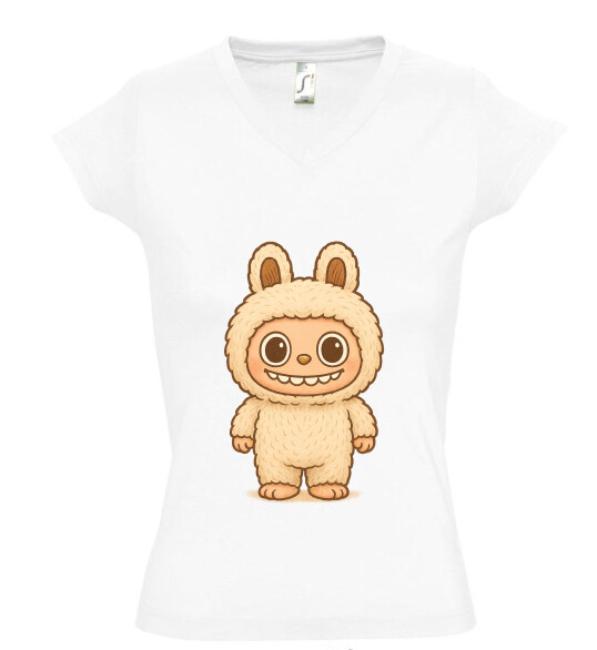 Női V nyakú póló