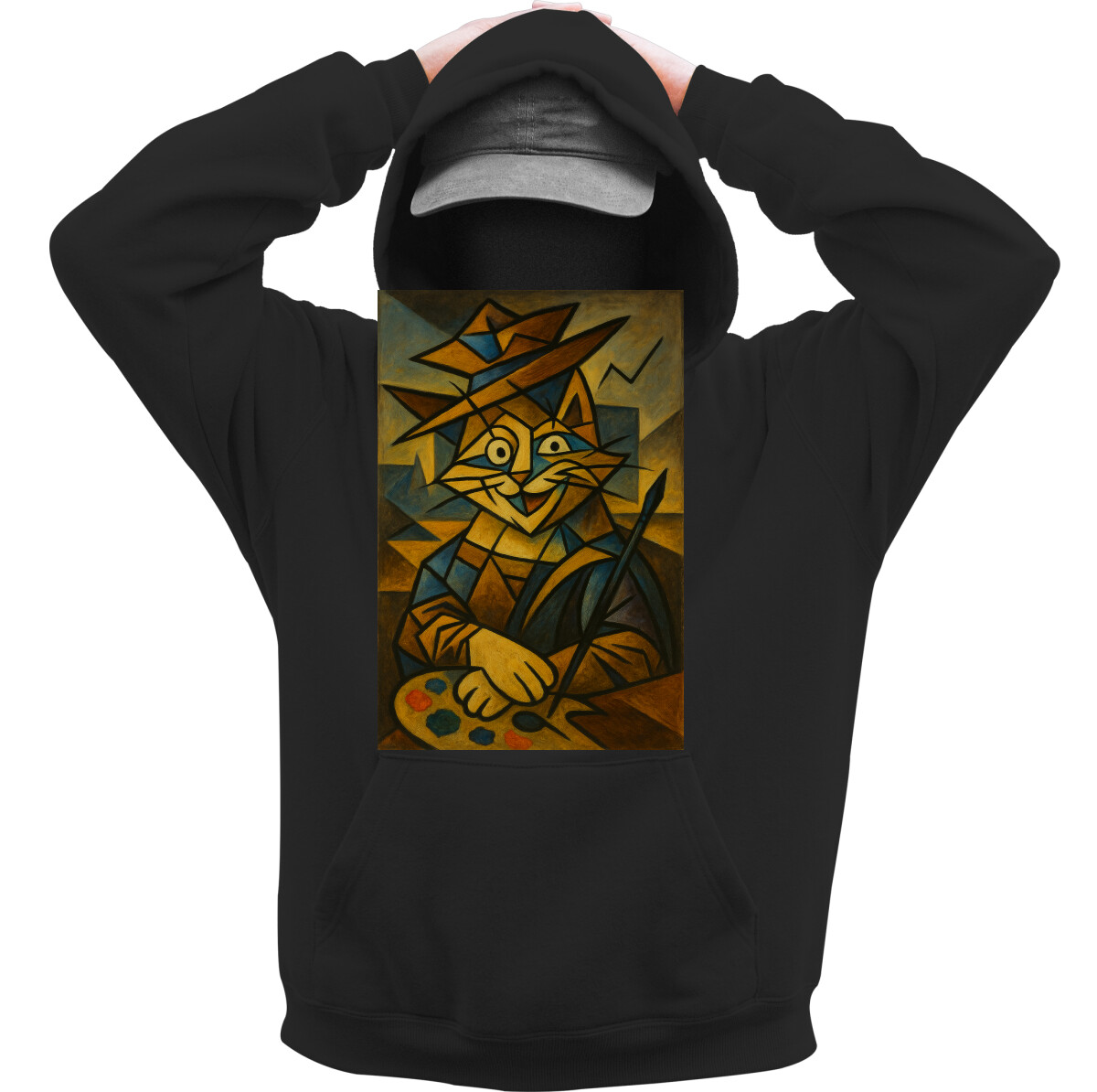 Kapucnis belebújós pulóver