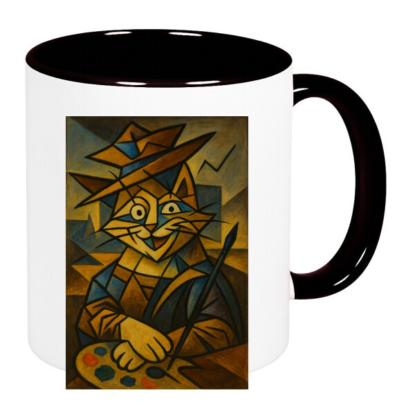 Színes fülű és belsejű bögre