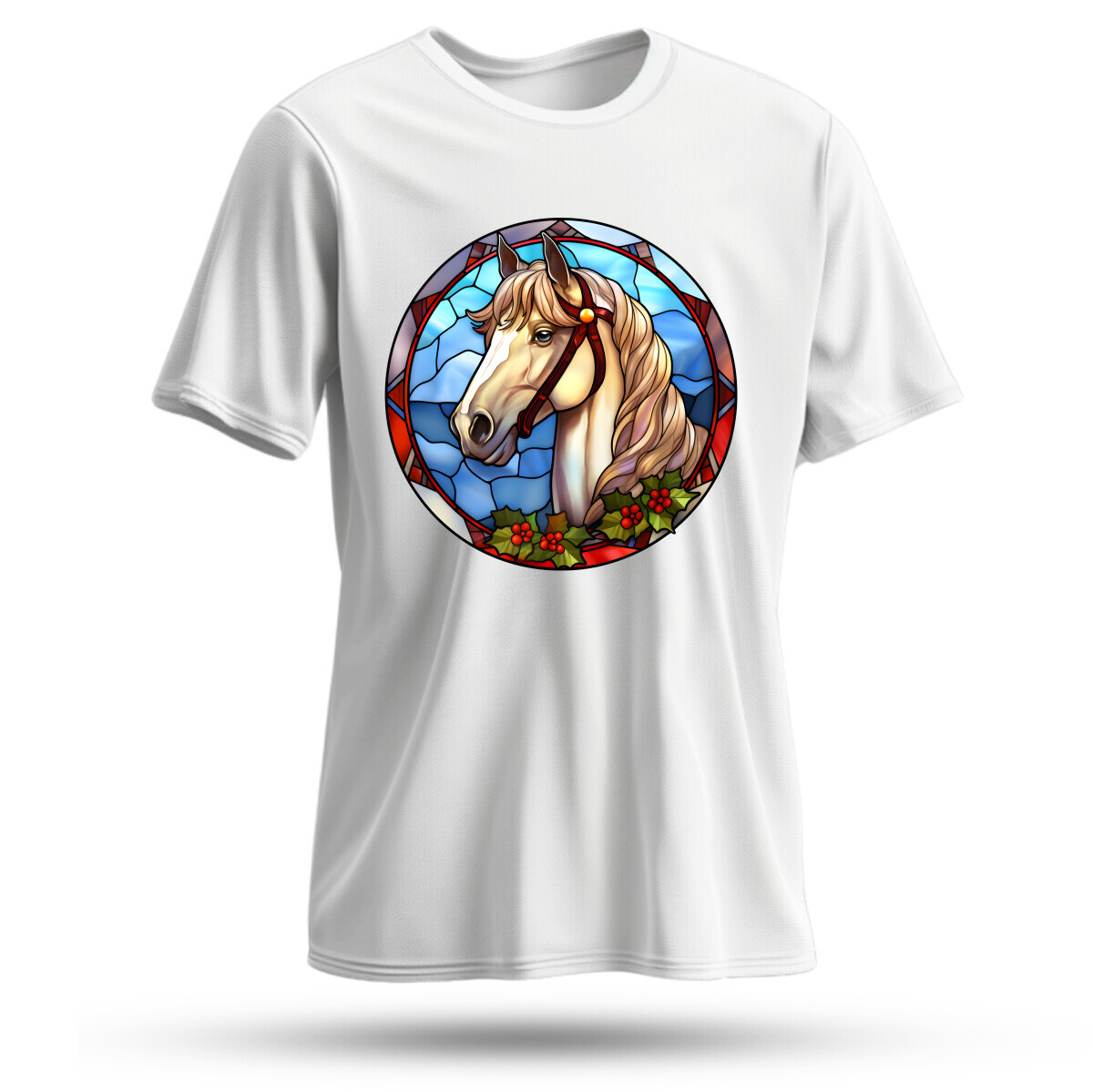 Üvegablak világos ló karácsony