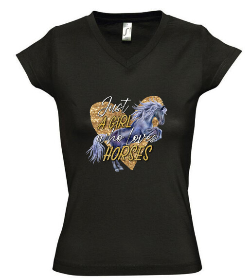 Női V nyakú póló