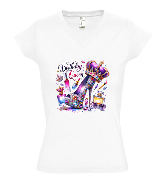 Női V nyakú póló