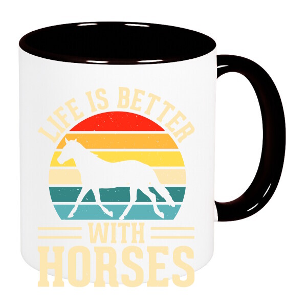 Színes fülű és belsejű bögre