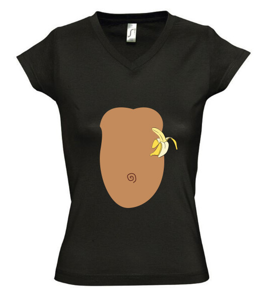 Női V nyakú póló