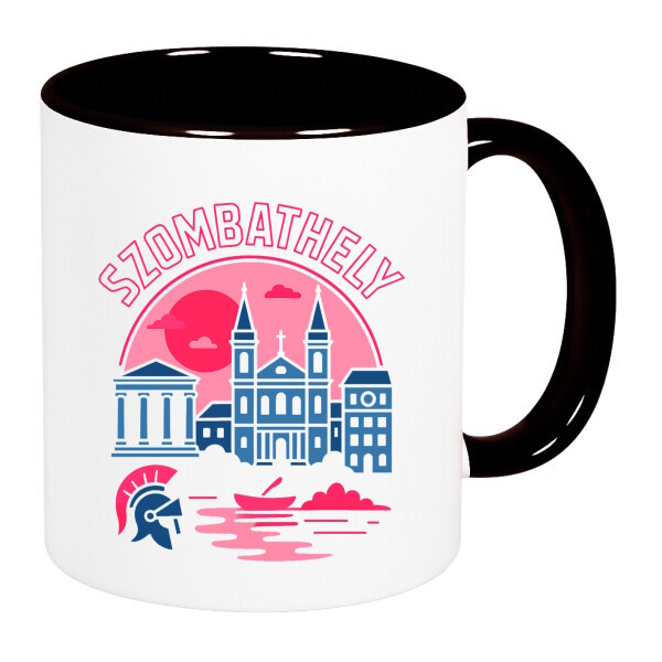 Színes fülű és belsejű bögre