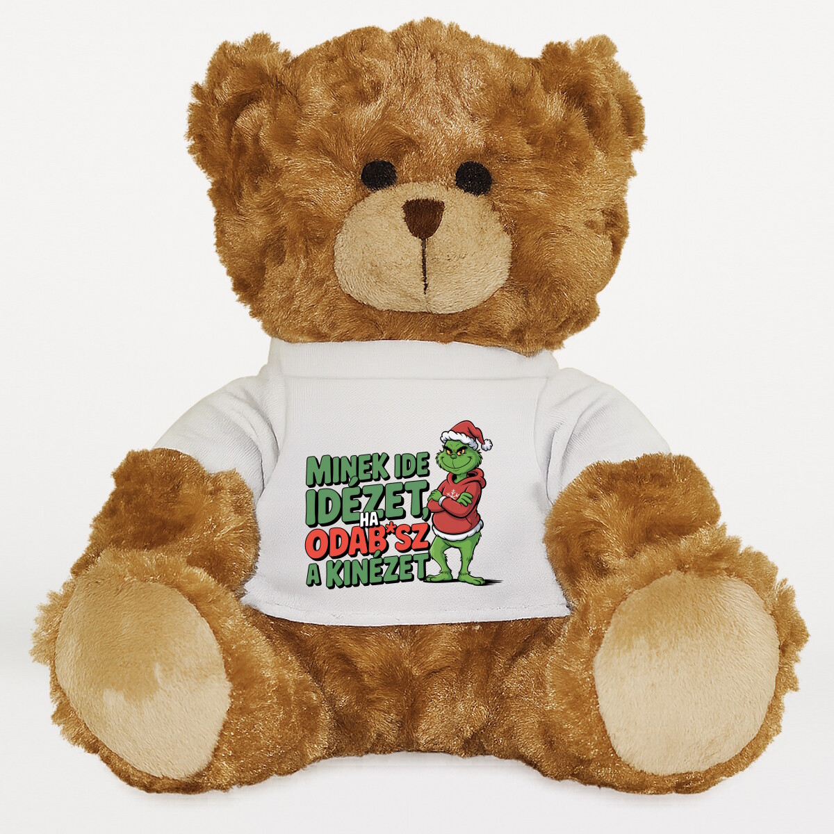 Plüssmaci egyedi pólóval