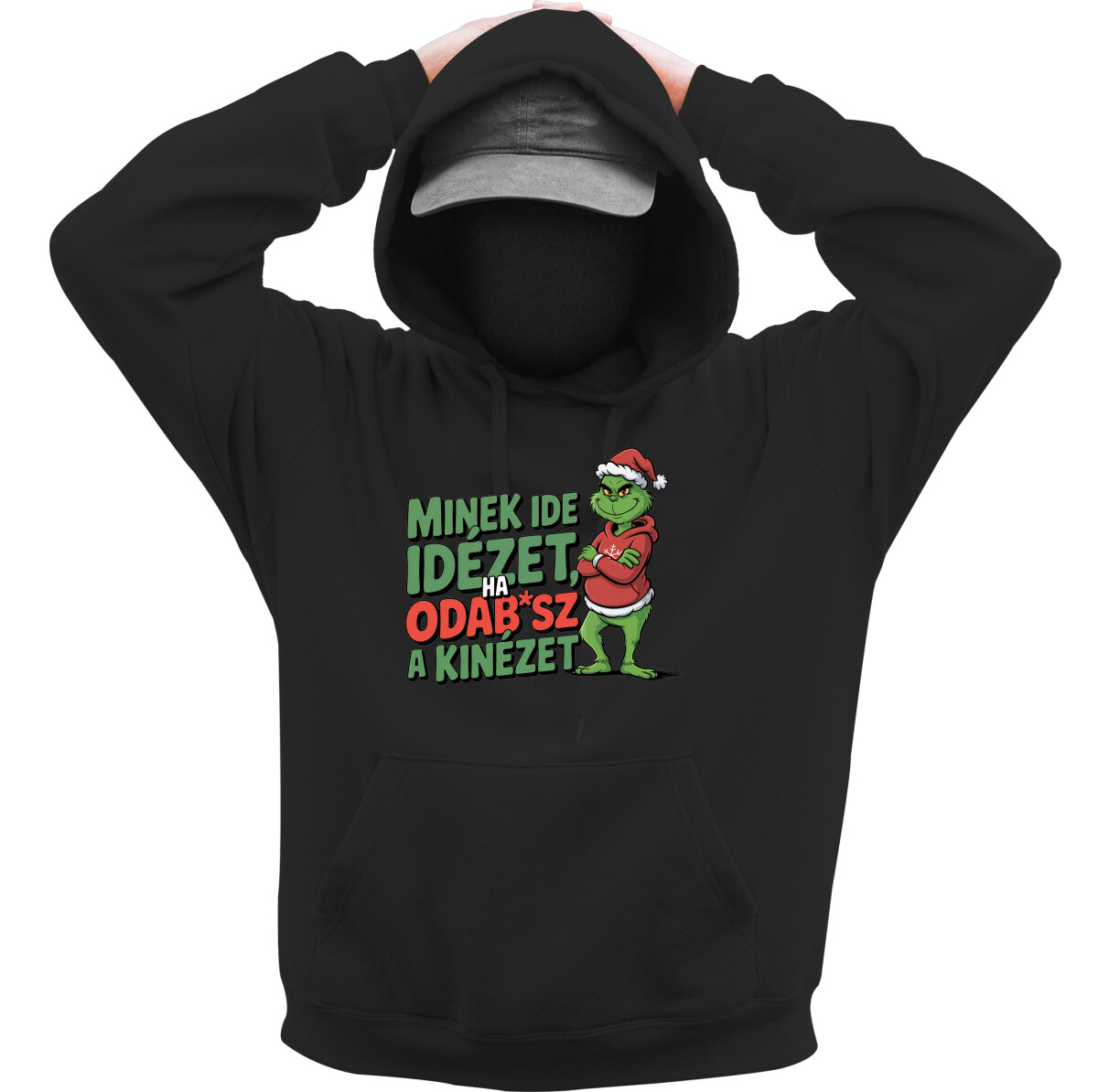 Kapucnis belebújós pulóver