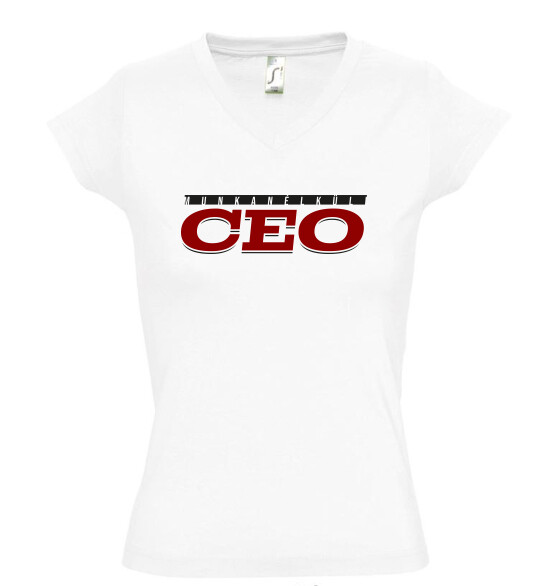 Női V nyakú póló