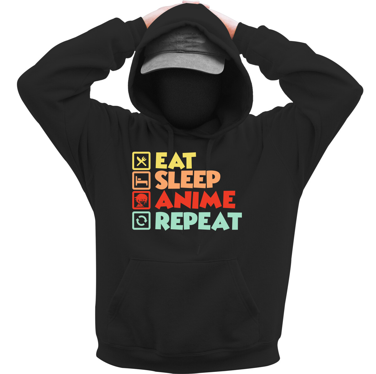 Kapucnis belebújós pulóver