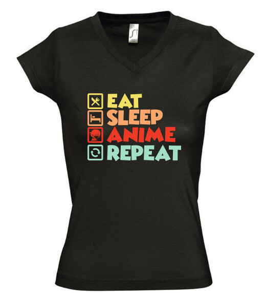 Női V nyakú póló