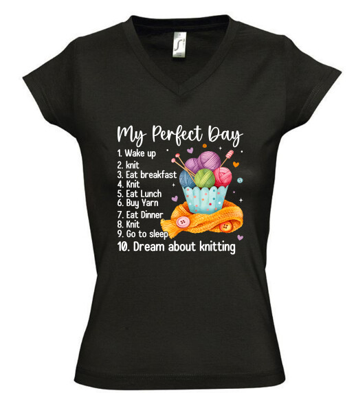 Női V nyakú póló