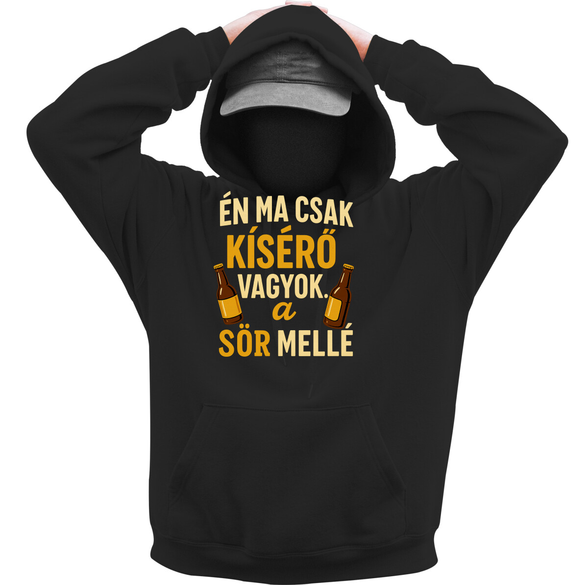 Kapucnis belebújós pulóver