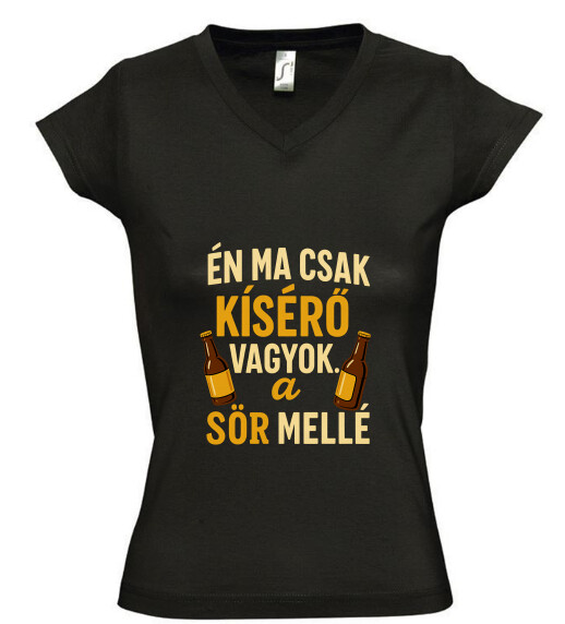 Női V nyakú póló