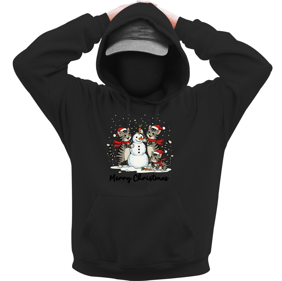 Kapucnis belebújós pulóver