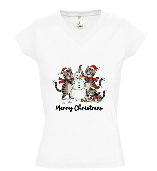 Női V nyakú póló