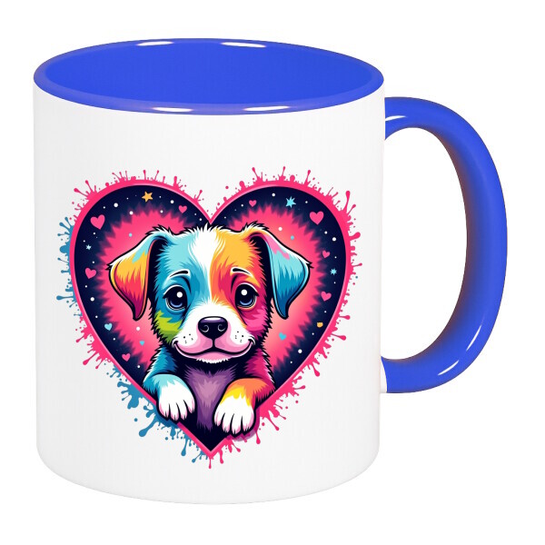 Színes fülű és belsejű bögre