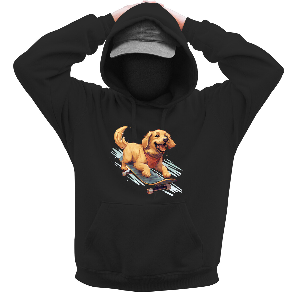 Kapucnis belebújós pulóver