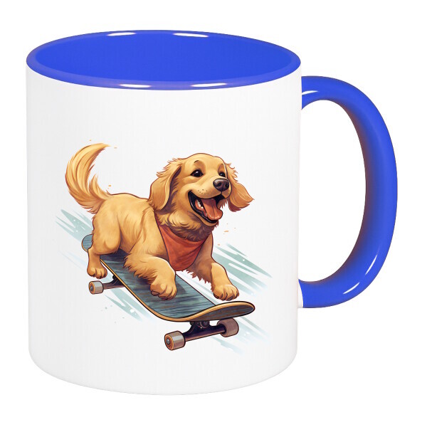 Színes fülű és belsejű bögre