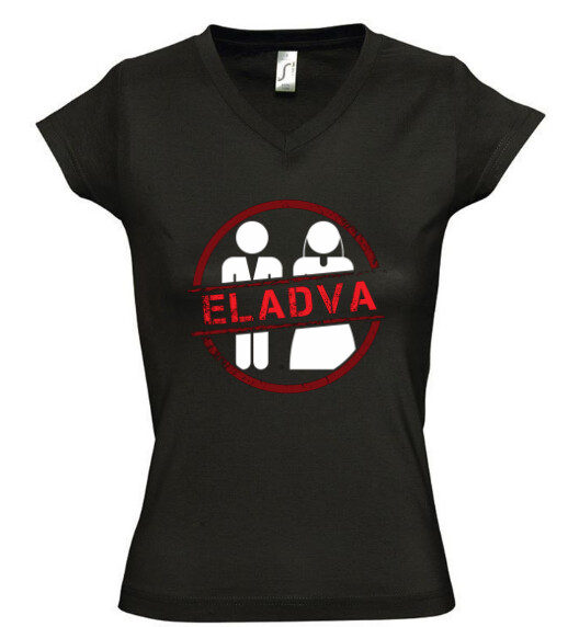 Női V nyakú póló