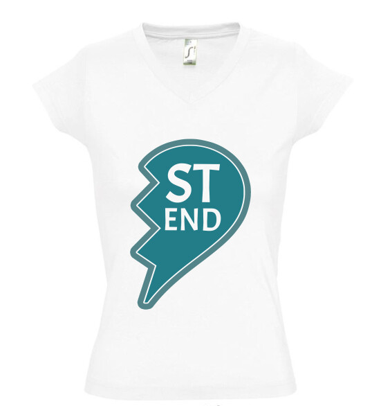 Női V nyakú póló