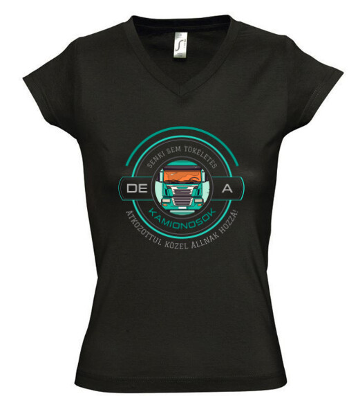 Női V nyakú póló