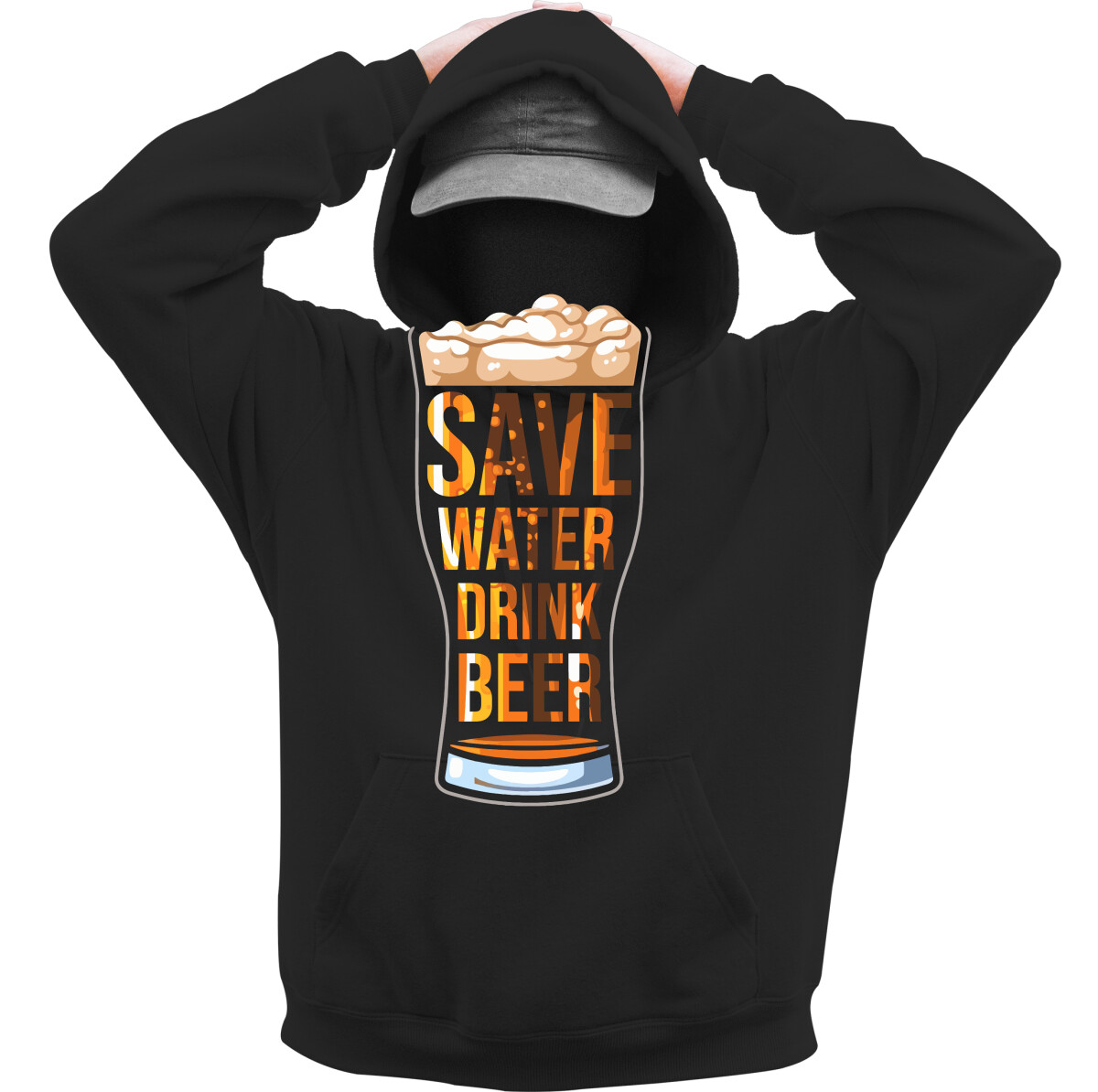 Kapucnis belebújós pulóver