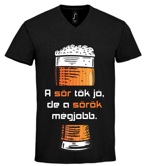 Unisex V nyakú póló