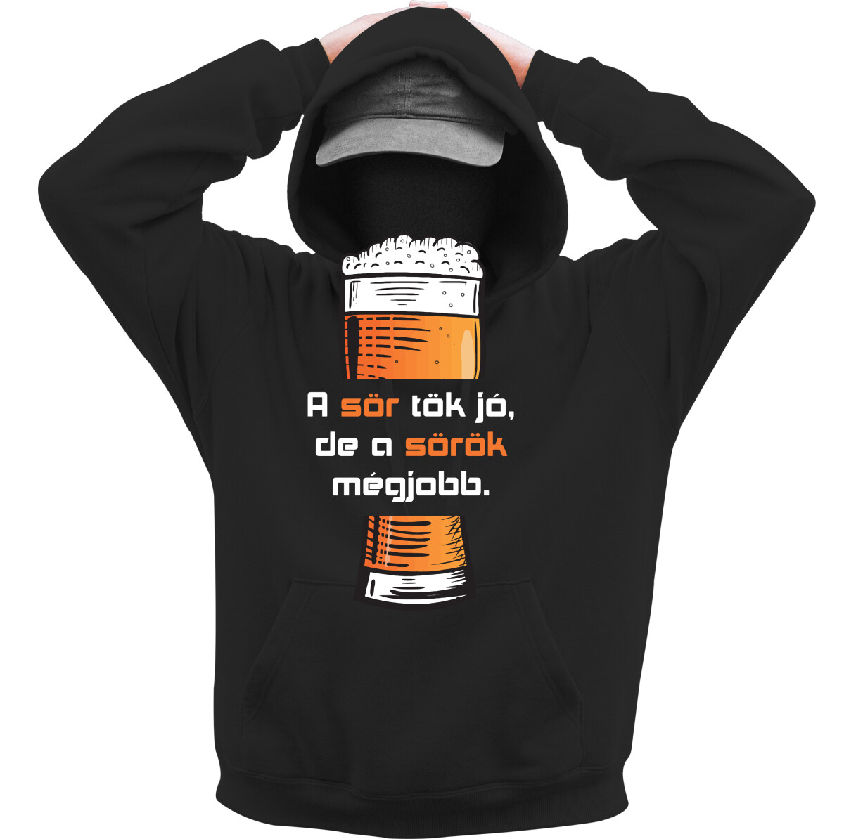 Kapucnis belebújós pulóver