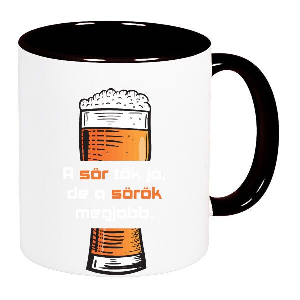 Színes fülű és belsejű bögre