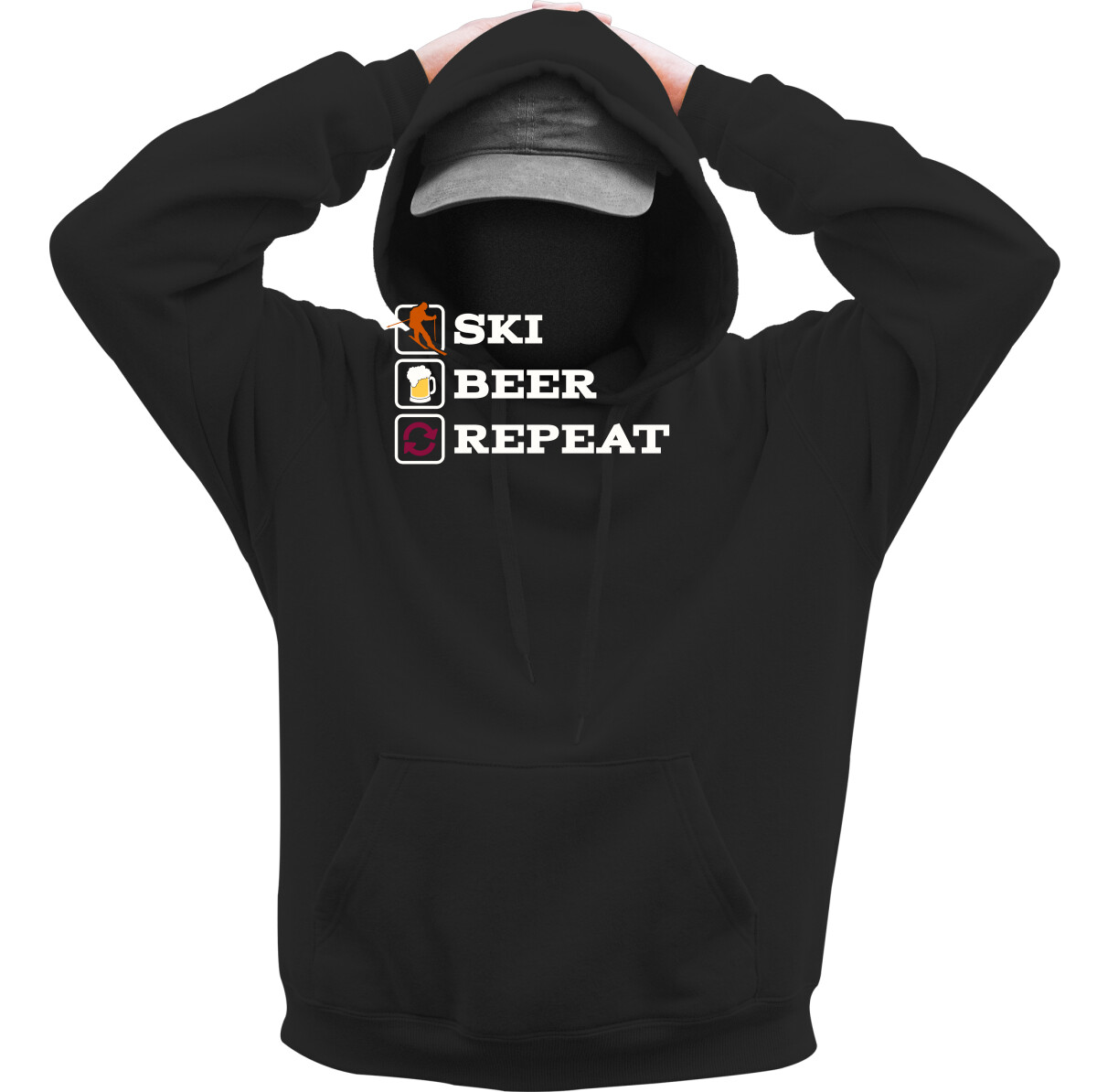 Kapucnis belebújós pulóver