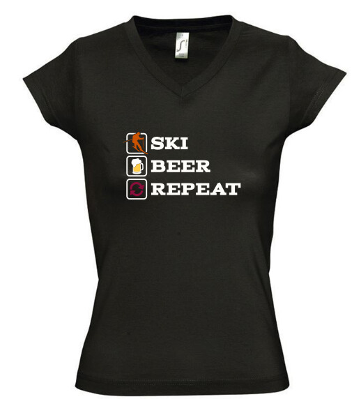 Női V nyakú póló