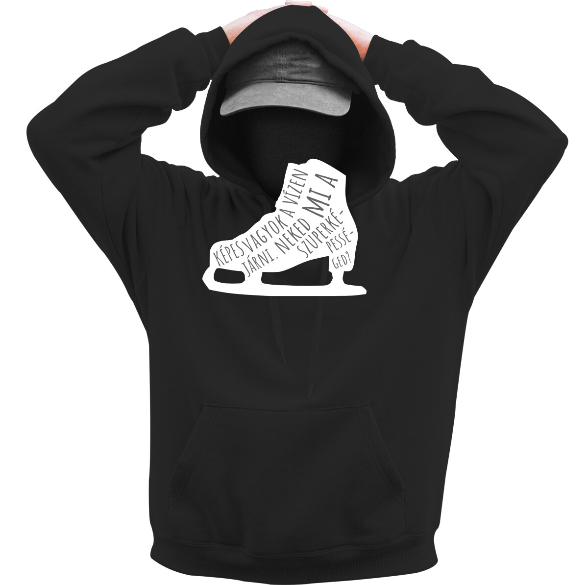 Kapucnis belebújós pulóver