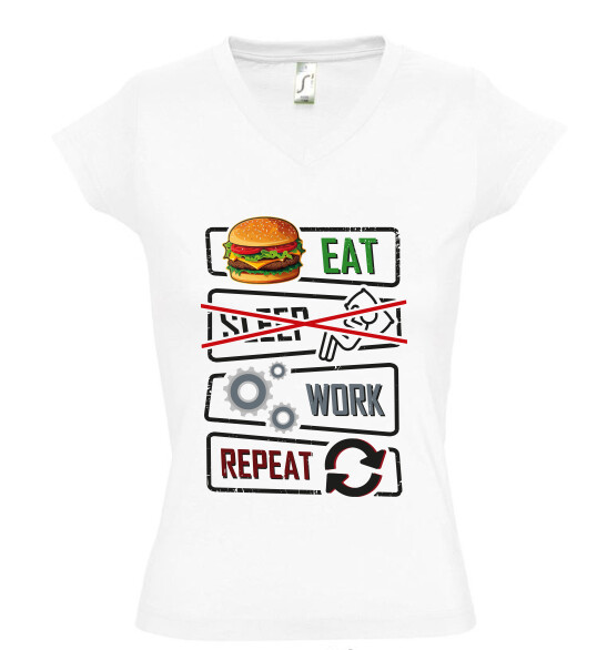 Női V nyakú póló