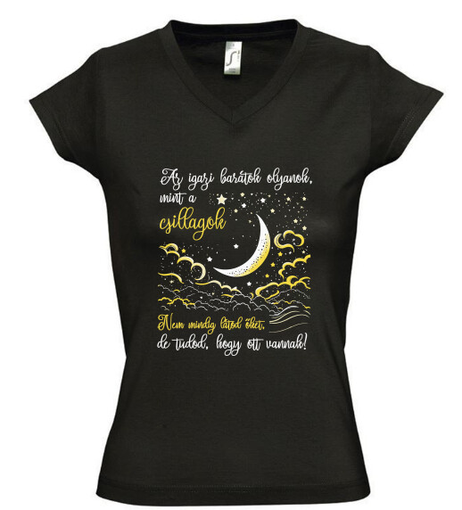 Női V nyakú póló