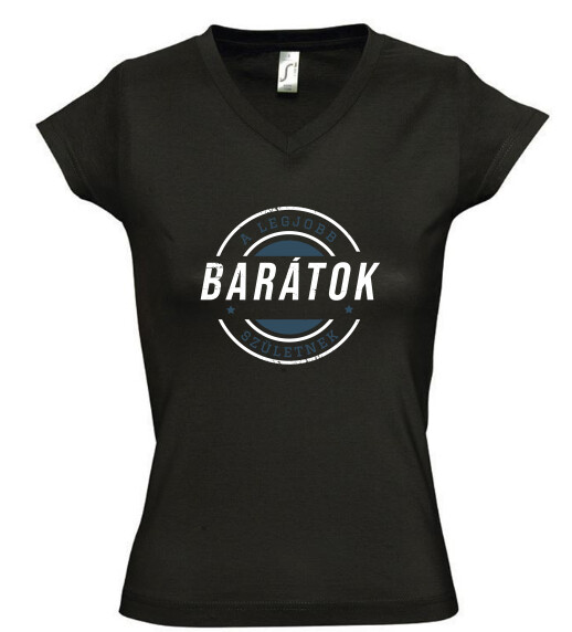 Női V nyakú póló