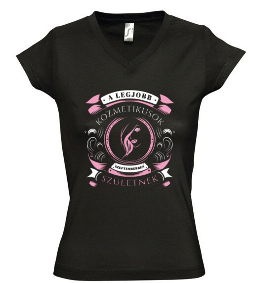 Női V nyakú póló