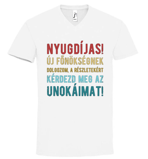 Unisex V nyakú póló