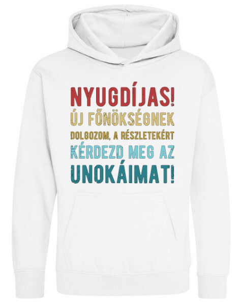 Kapucnis belebújós gyerek pulóver