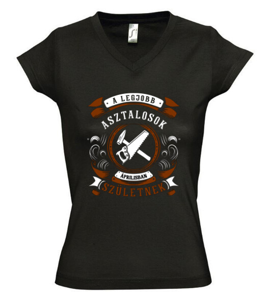 Női V nyakú póló