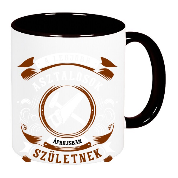 Színes fülű és belsejű bögre