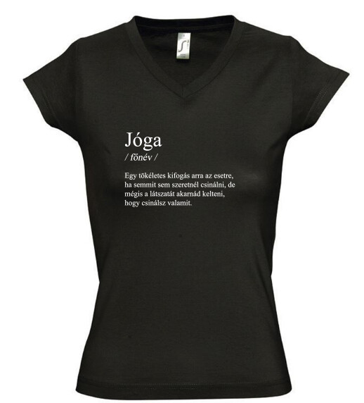 Női V nyakú póló