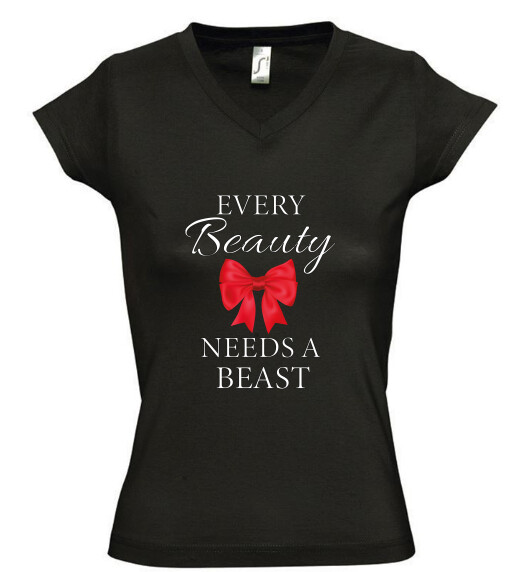 Női V nyakú póló