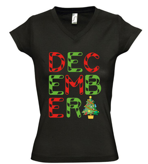 Női V nyakú póló