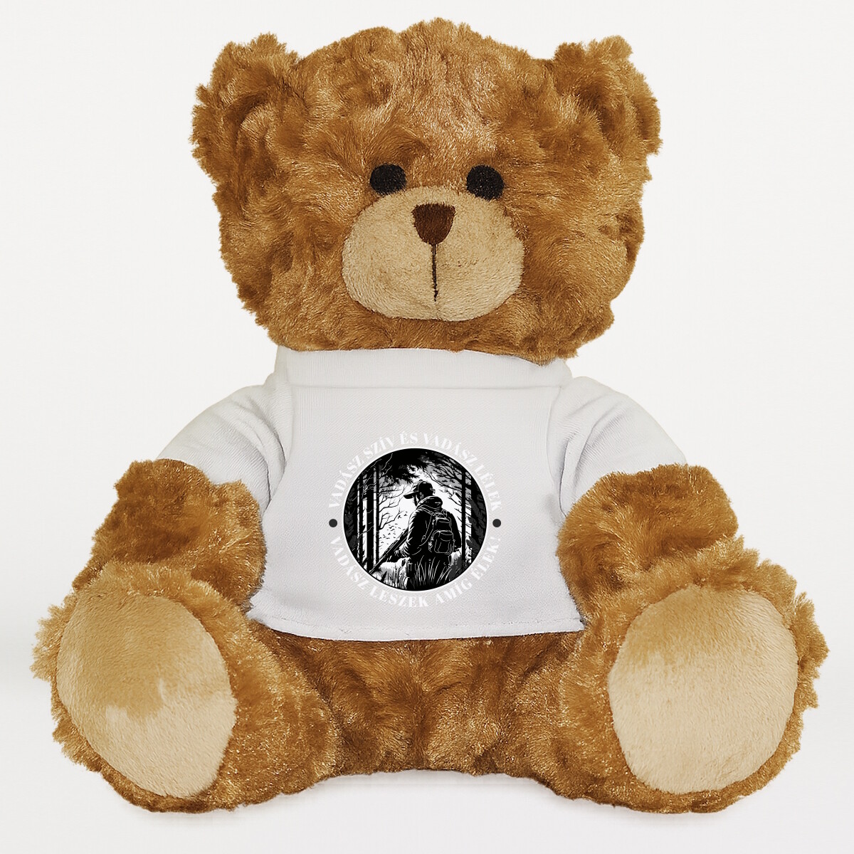 Plüssmaci egyedi pólóval