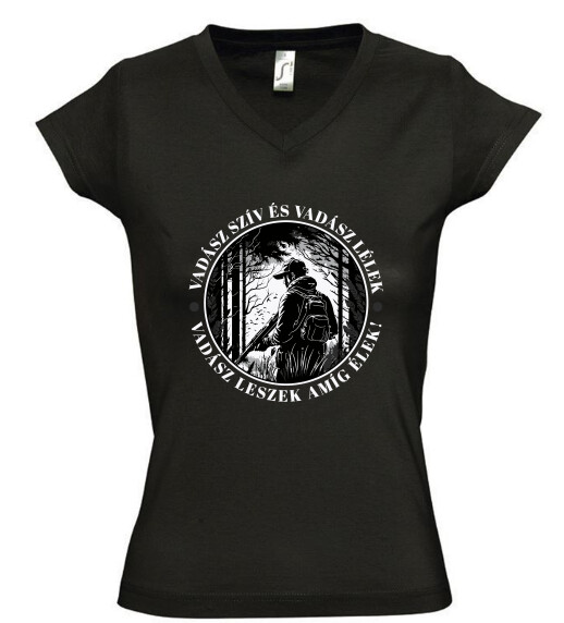 Női V nyakú póló