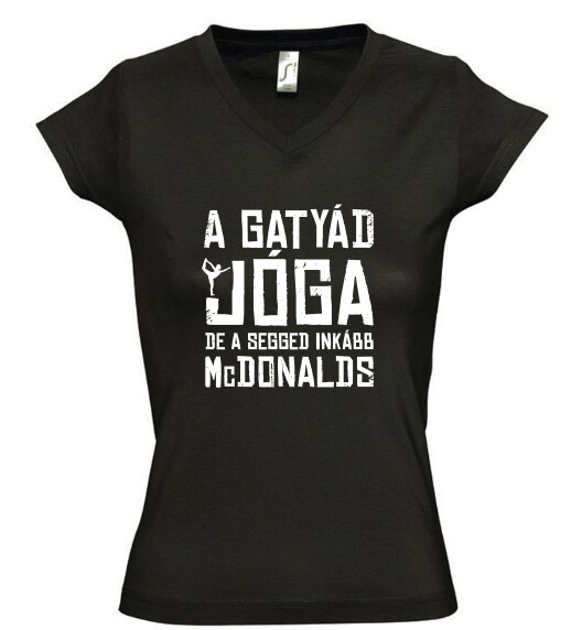 Női V nyakú póló