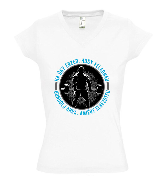 Női V nyakú póló